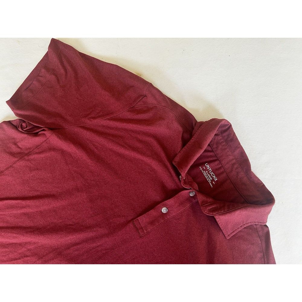 Untuckit Polo Shirt Mens XL Clavidor Short Sleeve Performance Stretch Salmon‎